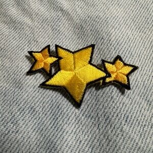 Small Star‎ Cluster Iron On Patch Yellow Applique Embroidered Sew On DIY Craft